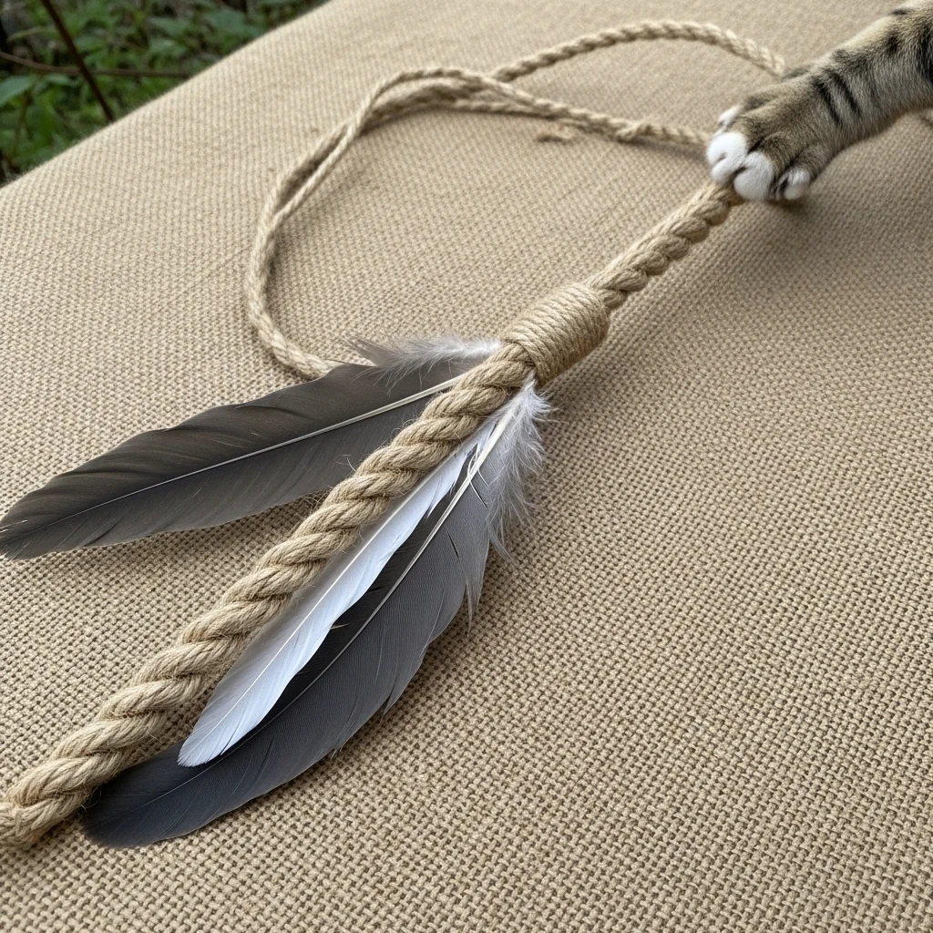 Hemp Rope Feather Wand