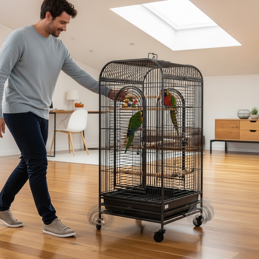 Best for Multiple Birds: Yaheetech Rolling Bird Cage