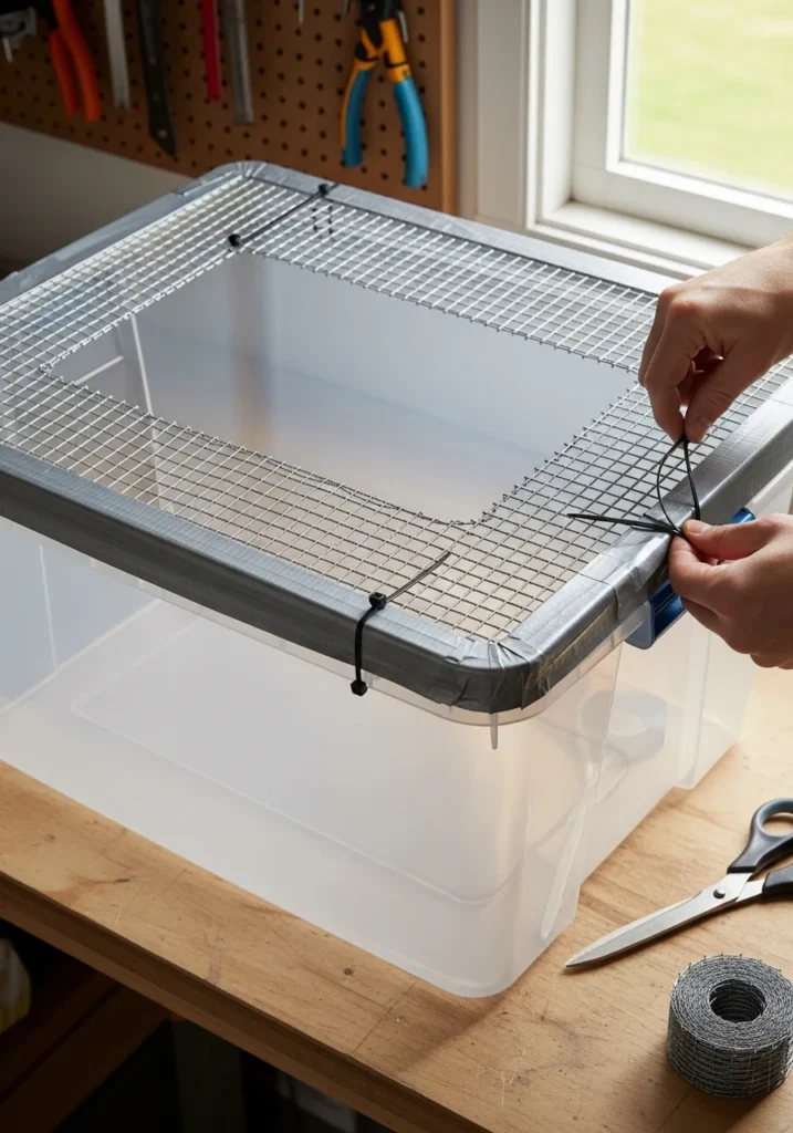 DIY Mesh Lid Bin
