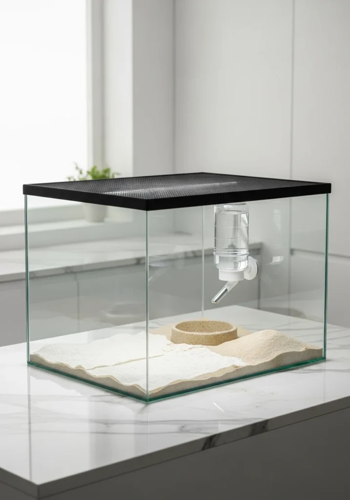 Glass Aquarium with Mesh Lid