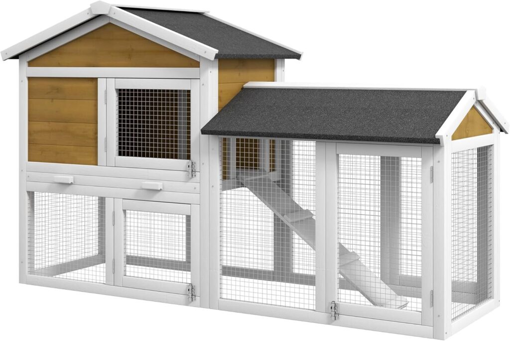 PawHut Deluxe Wooden Hutch