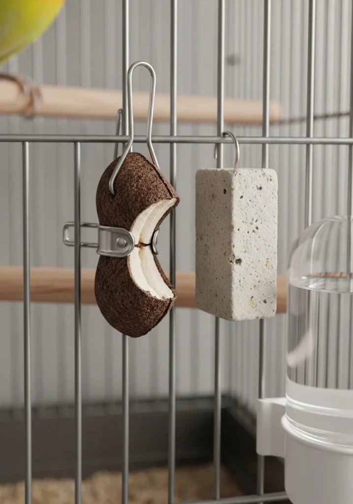 Install a Cuttlebone and Mineral Block