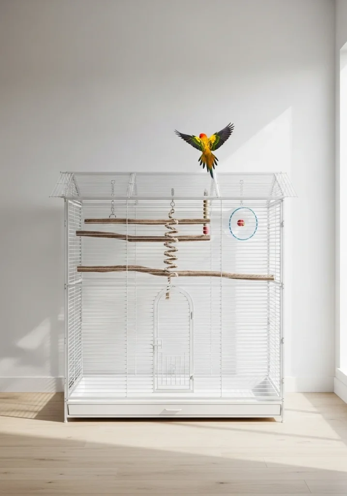 The Flight Cage with Integrated Play Top