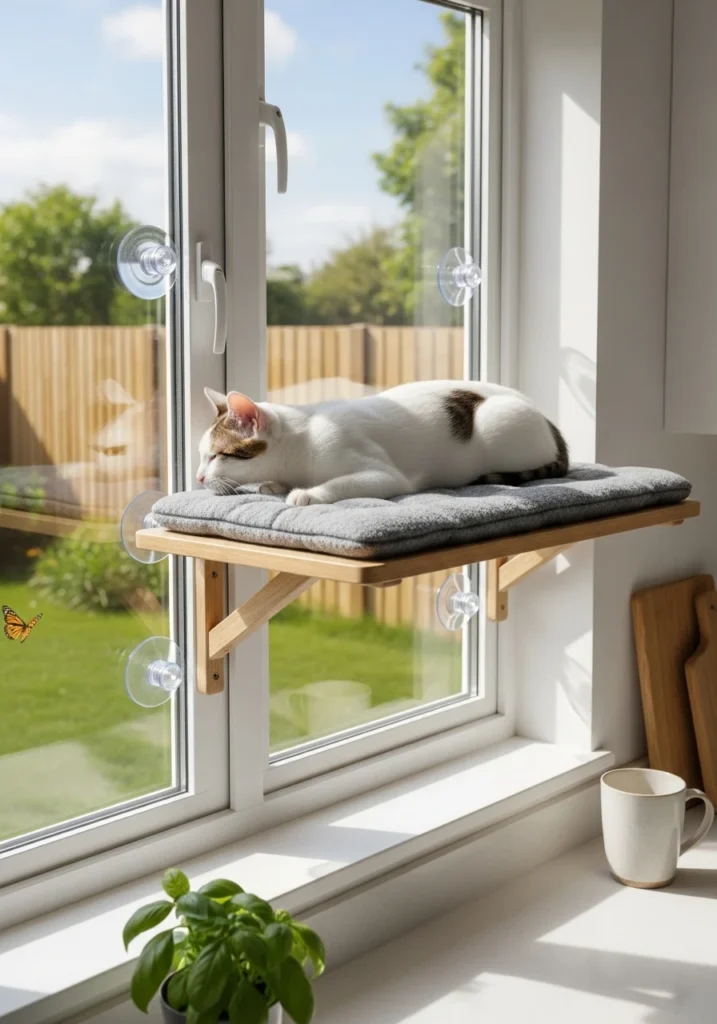 Window-Mounted Perch Shelves